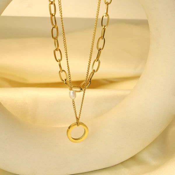 Axis Layered Necklace – 18K Gold-Plated