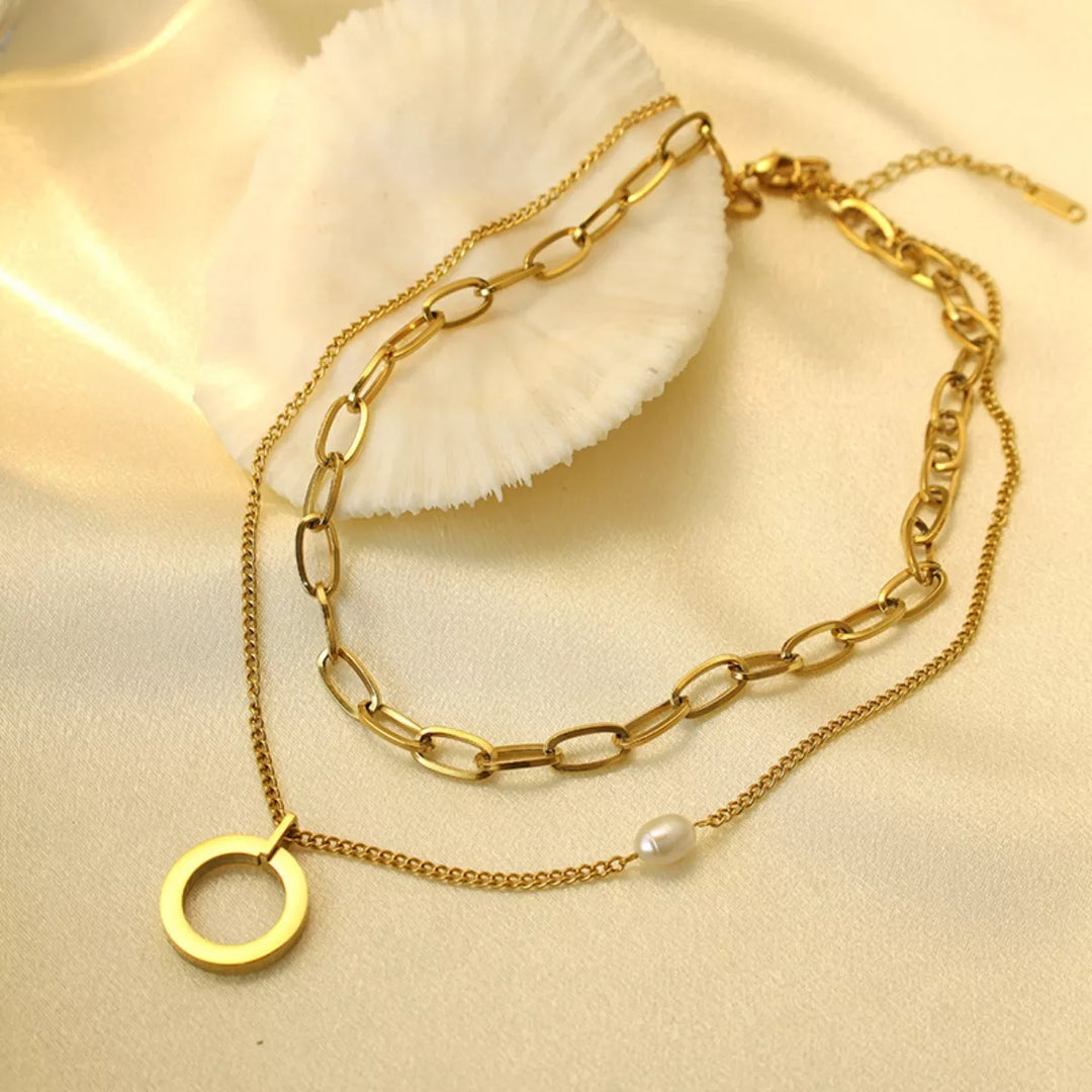 Axis Layered Necklace – 18K Gold-Plated