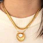 Load image into Gallery viewer, Ayla Leaf Pearl Necklace – 18K Gold-Plated
