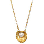 Load image into Gallery viewer, Ayla Leaf Pearl Necklace – 18K Gold-Plated
