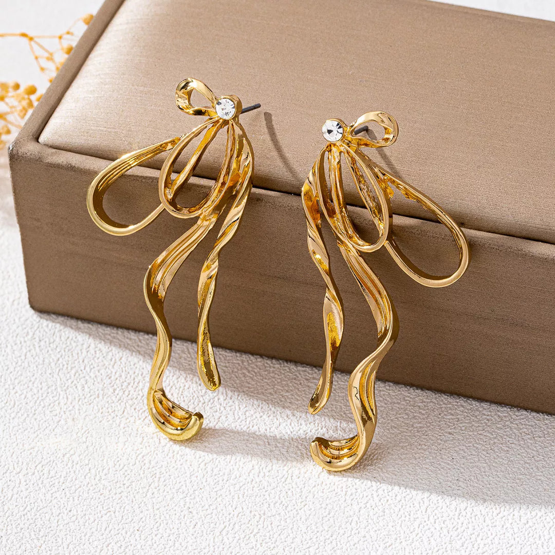 Bella Bow Earrings - 18K Gold-Plated