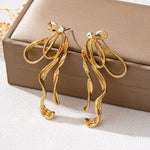 تحميل الصورة في عارض المعرض، Bella Bow Earrings - 18K Gold-Plated
