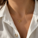Load image into Gallery viewer, Bellara Bow Pendant Necklace – 18K Gold-Plated &amp; Silver-Plated
