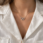 Load image into Gallery viewer, Bellara Bow Pendant Necklace – 18K Gold-Plated &amp; Silver-Plated
