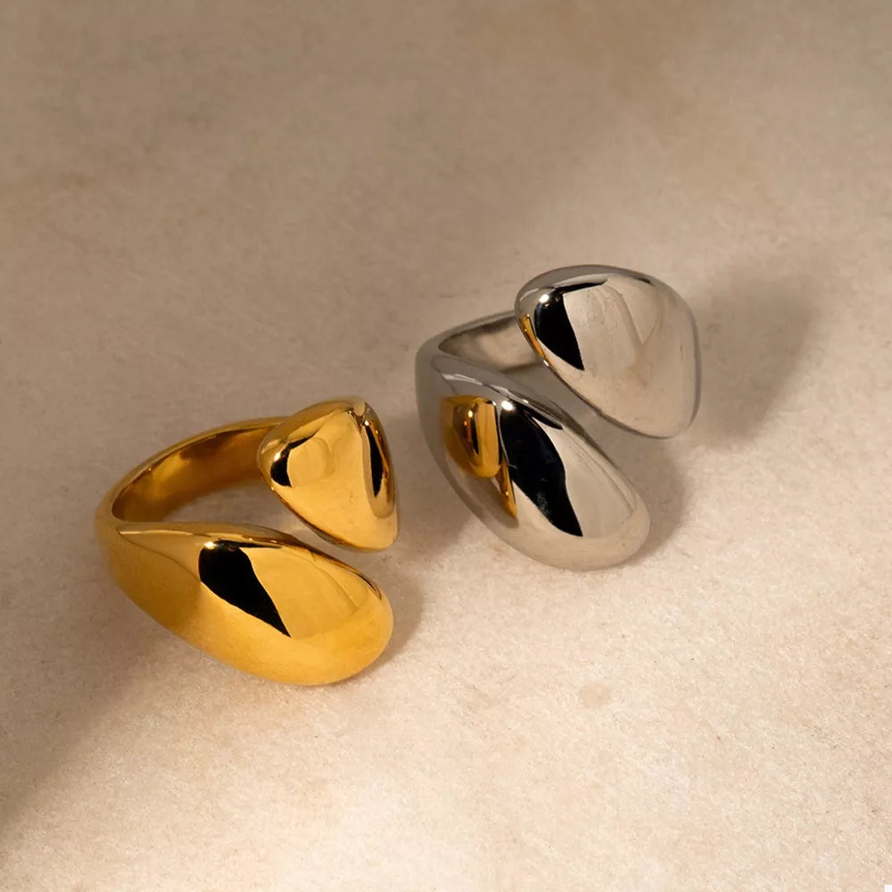 Belle Bypass Ring – 18K Gold & Silver-Plated