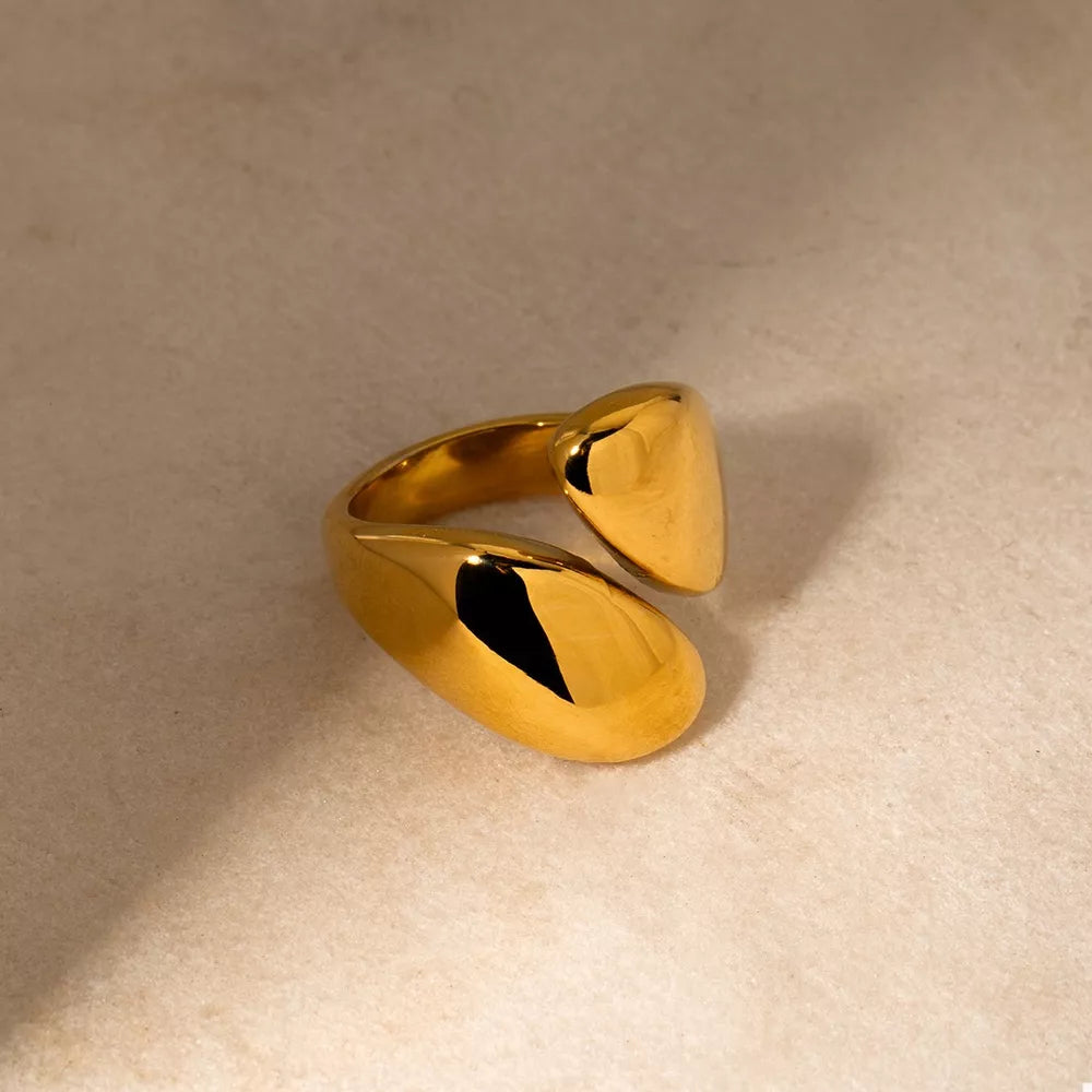 Belle Bypass Ring – 18K Gold & Silver-Plated