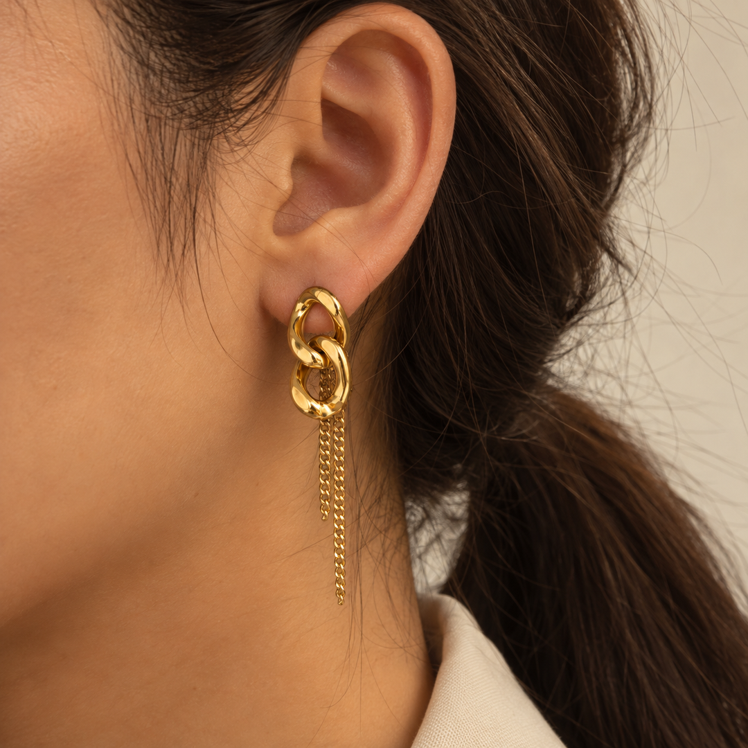 Bellisse Link Earrings – Gold-Plated