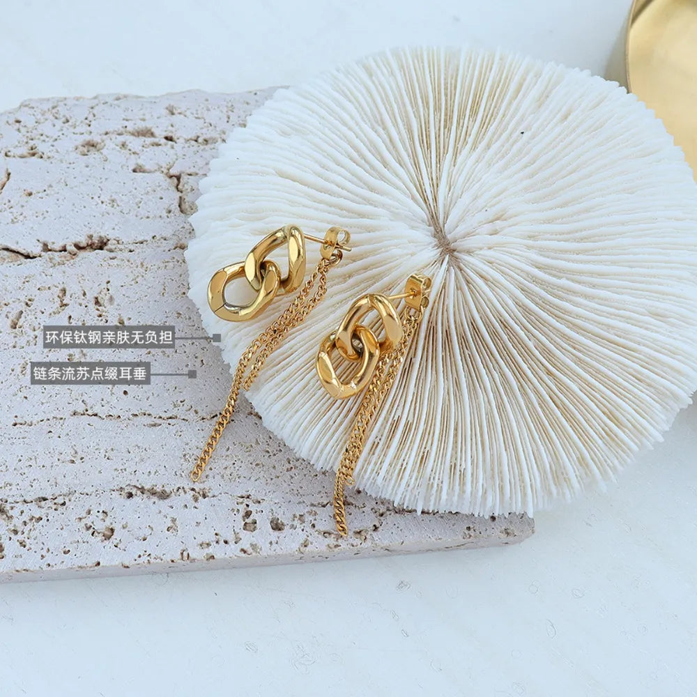 Bellisse Link Earrings – Gold-Plated
