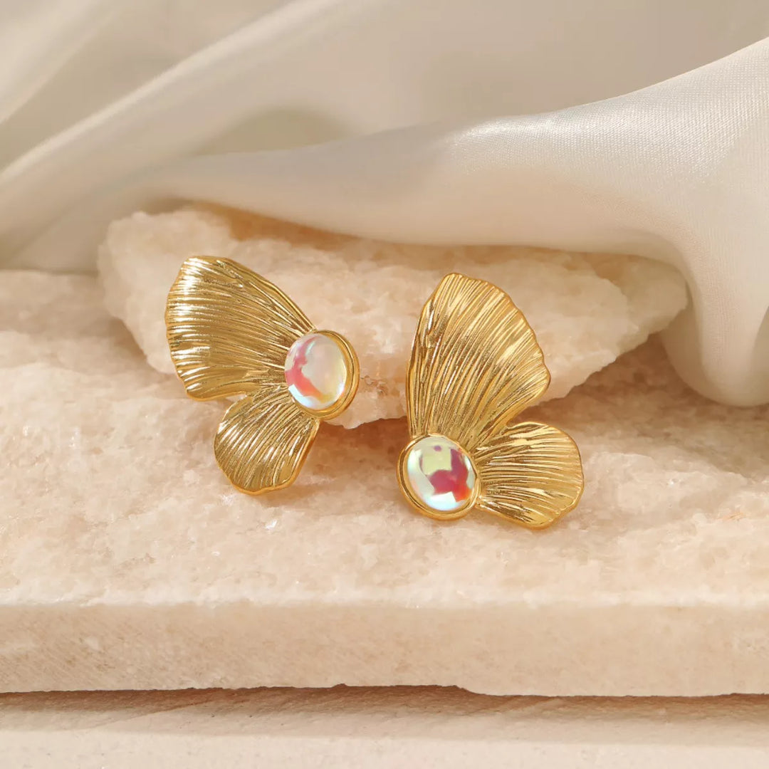 Butterfly Wing Earrings - 18K Gold-Plated