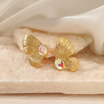 Load image into Gallery viewer, Butterfly Wing Earrings - 18K Gold-Plated
