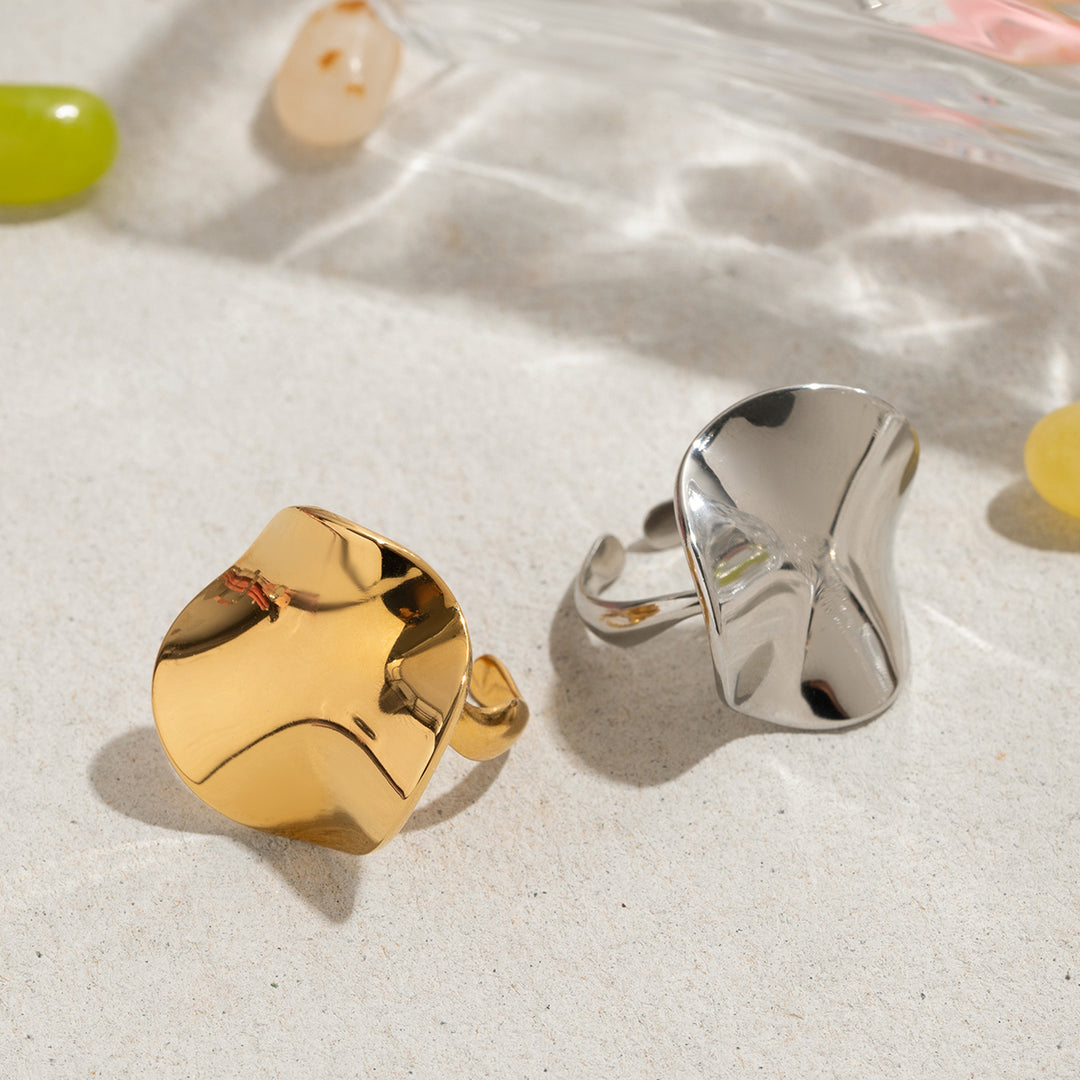 Capri Geometric Open Ring – 18K Gold-Plated & Silver-Plated