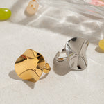 Load image into Gallery viewer, Capri Geometric Open Ring – 18K Gold-Plated &amp; Silver-Plated
