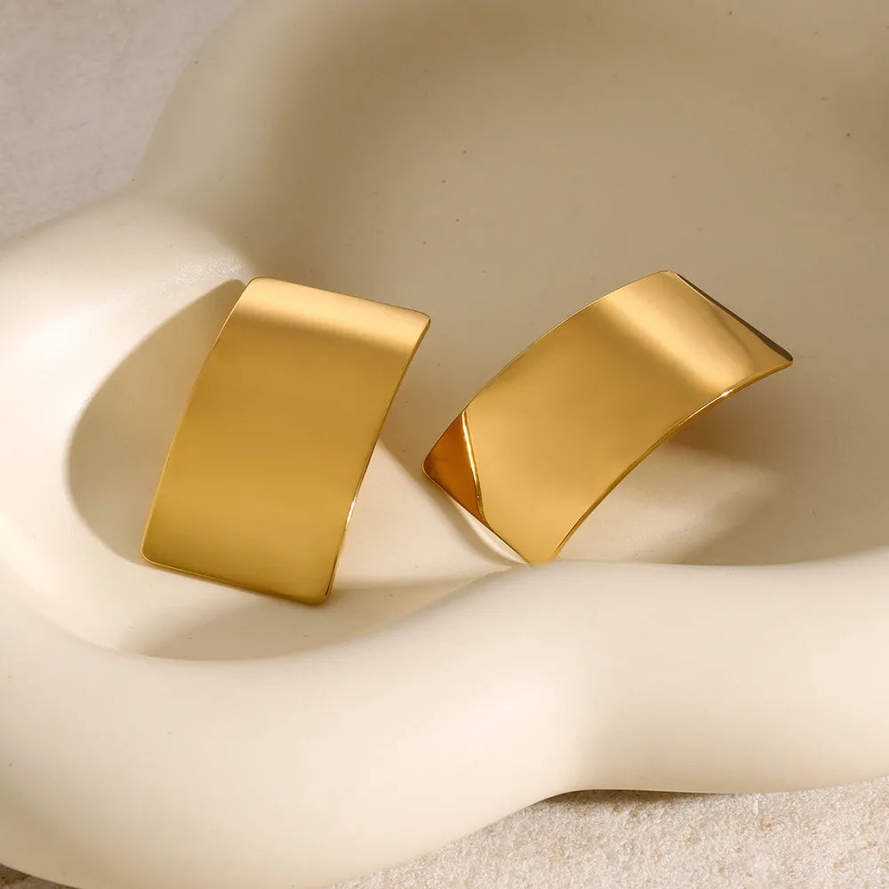 Cassie Geometric Earrings - 18K Gold-Plated & Silver-Plated