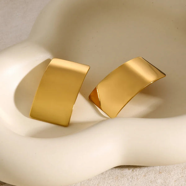 Cassie Geometric Earrings - 18K Gold-Plated & Silver-Plated
