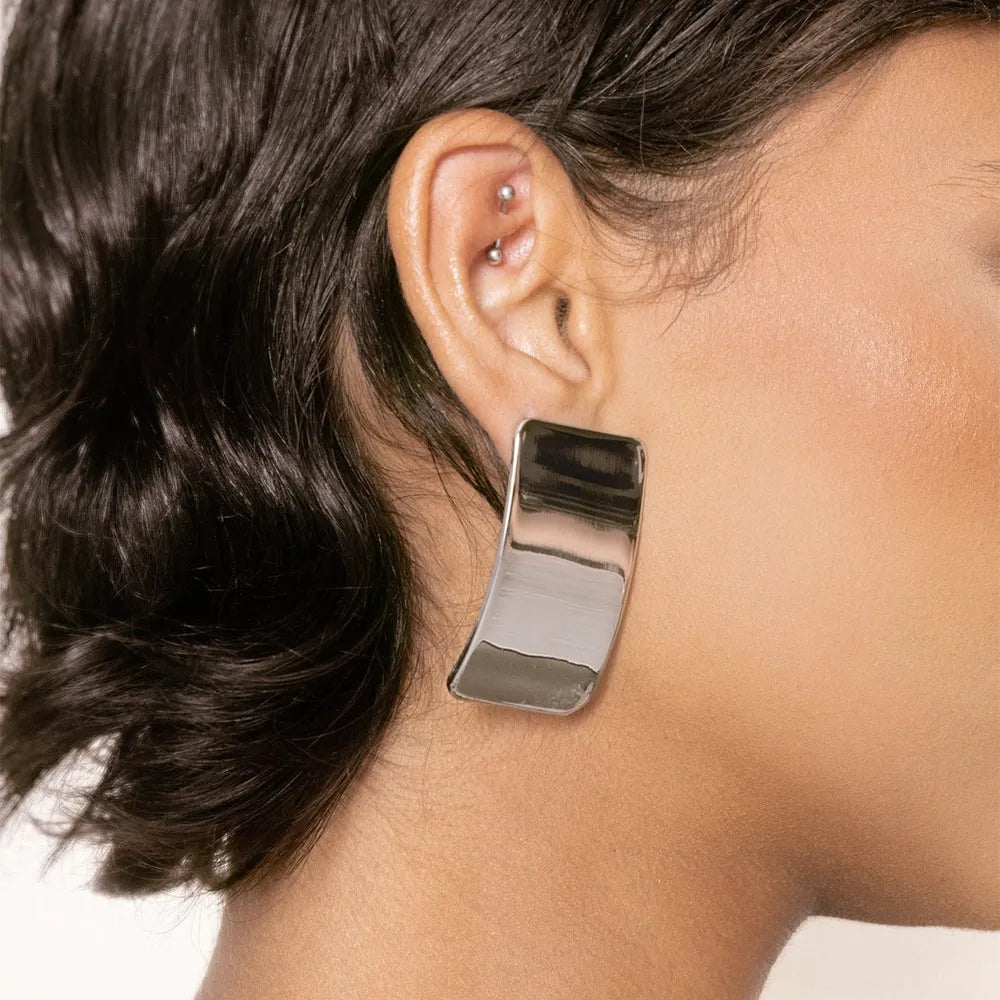 Cassie Geometric Earrings - 18K Gold-Plated & Silver-Plated