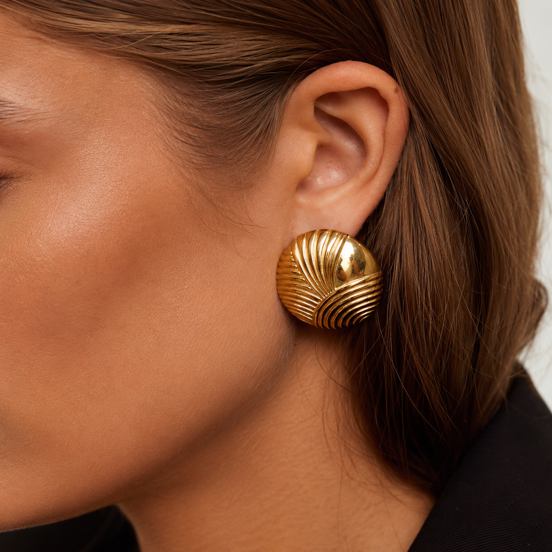 Cellia Geometric Earrings – 18K Gold-Plated