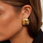 Load image into Gallery viewer, Cellia Geometric Earrings – 18K Gold-Plated
