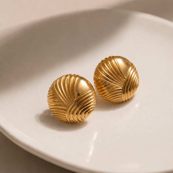Cellia Geometric Earrings – 18K Gold-Plated