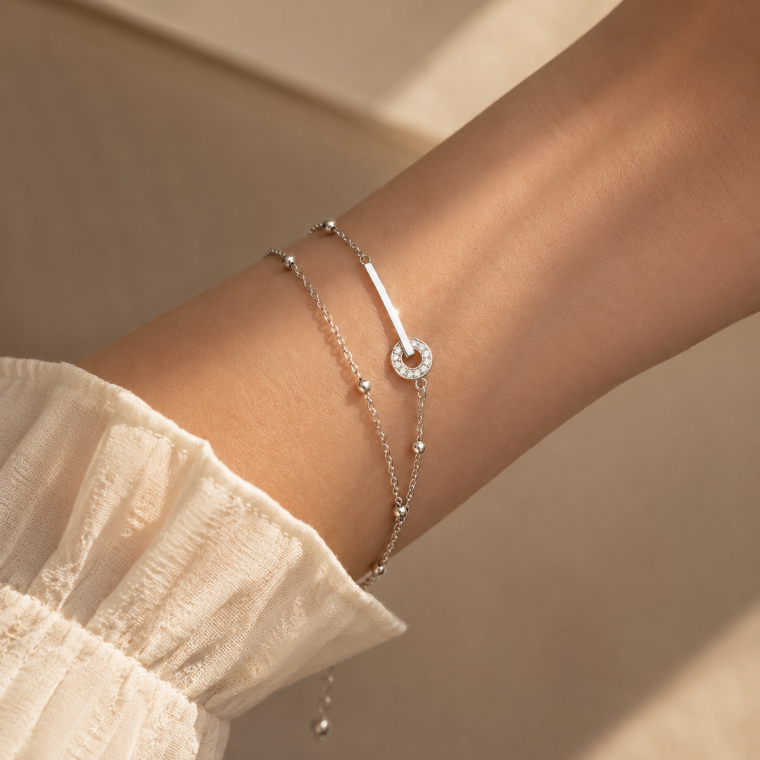 Faby Double Layered Bracelet - 925 Sterling Silver