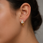 Load image into Gallery viewer, Julls Twisted Hoop Earrings  Zirconia – 18K Gold-Plated Waterproof
