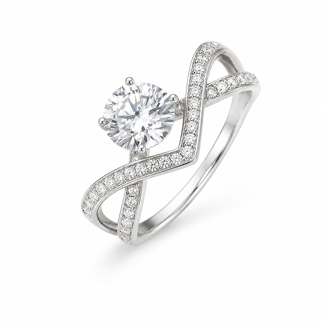Anello con moissanite da 1 carato – Gioielli in argento sterling 925