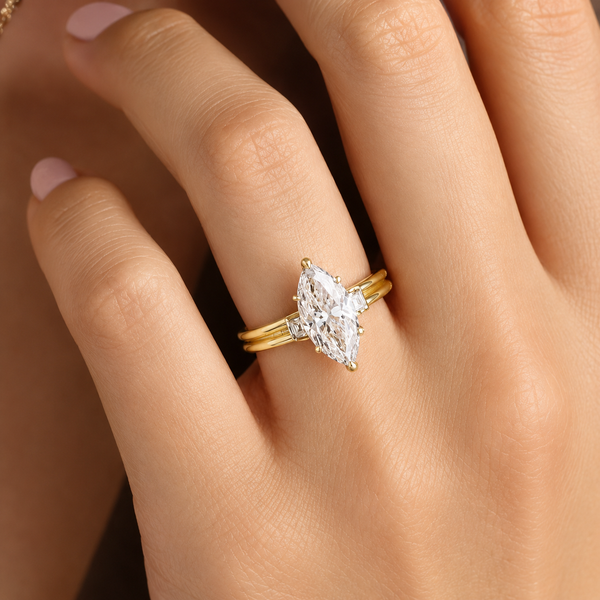 3 Carat Moissanite Ring – 18K Gold-Plated 925 Sterling Silver Ring