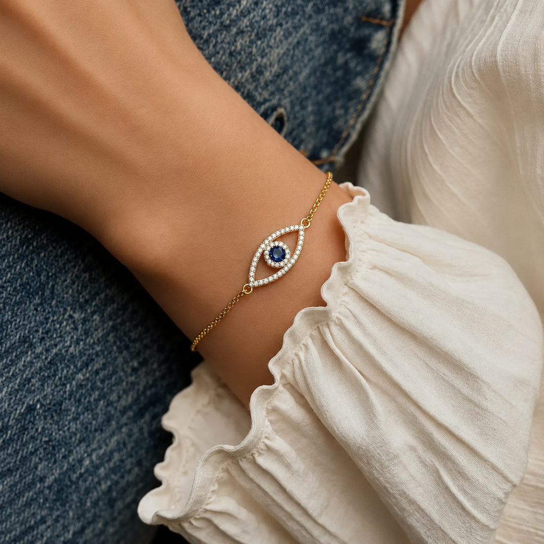 Lumière Eye Bracelet – 925 Sterling Silver Gold & Silver Plated