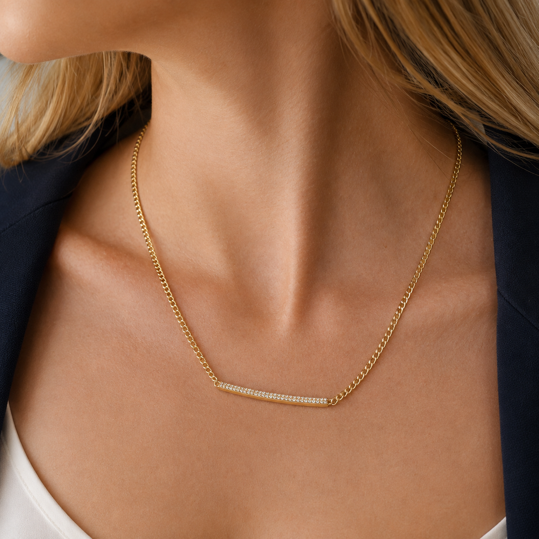Blythe Zirconia Necklace – 18K Gold-Plated