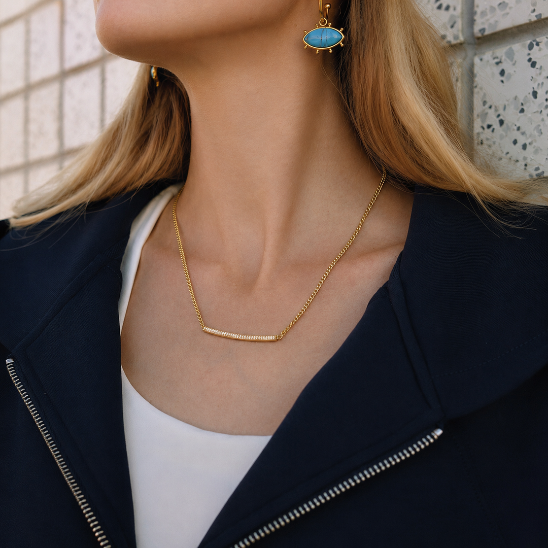 Blythe Zirconia Necklace – 18K Gold-Plated