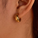 Load image into Gallery viewer, Chloe Classic Gold Hoop Earrings – 18K Gold-Plated

