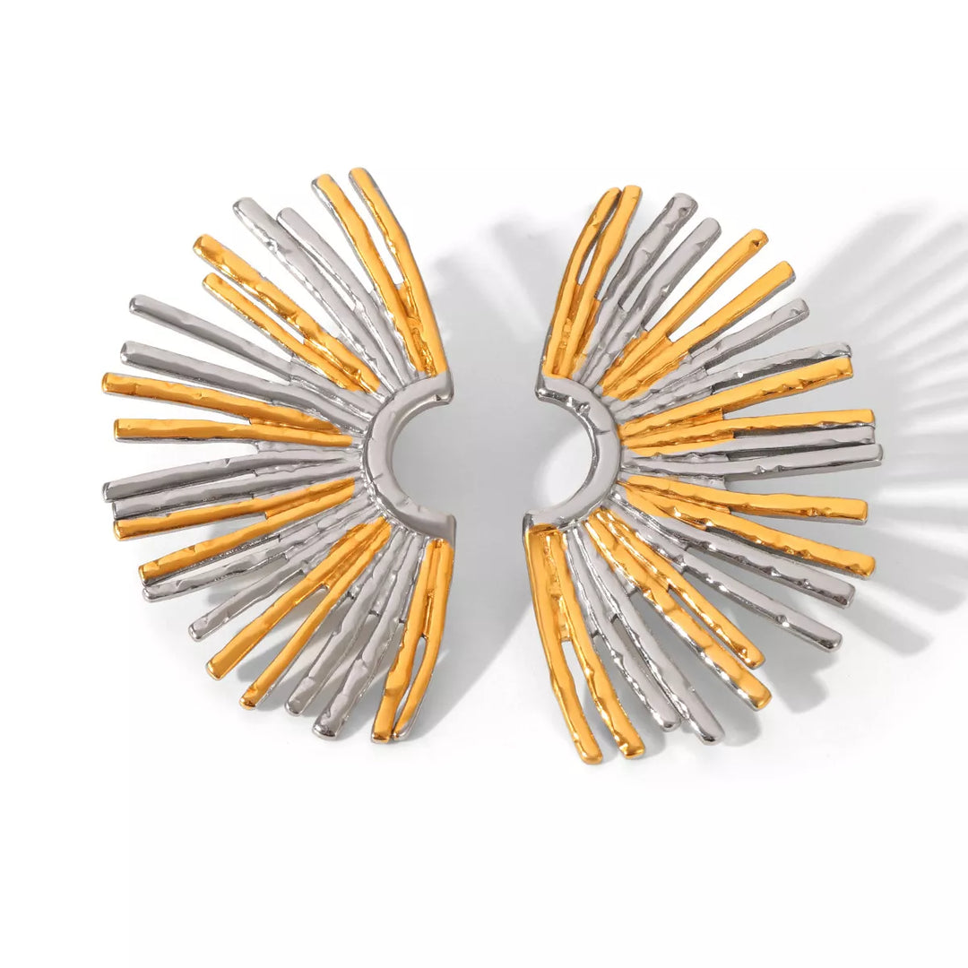 Chris Fan-Shaped Earrings - 18K Gold-Plated