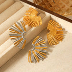 Load image into Gallery viewer, Chris Fan-Shaped Earrings - 18K Gold-Plated
