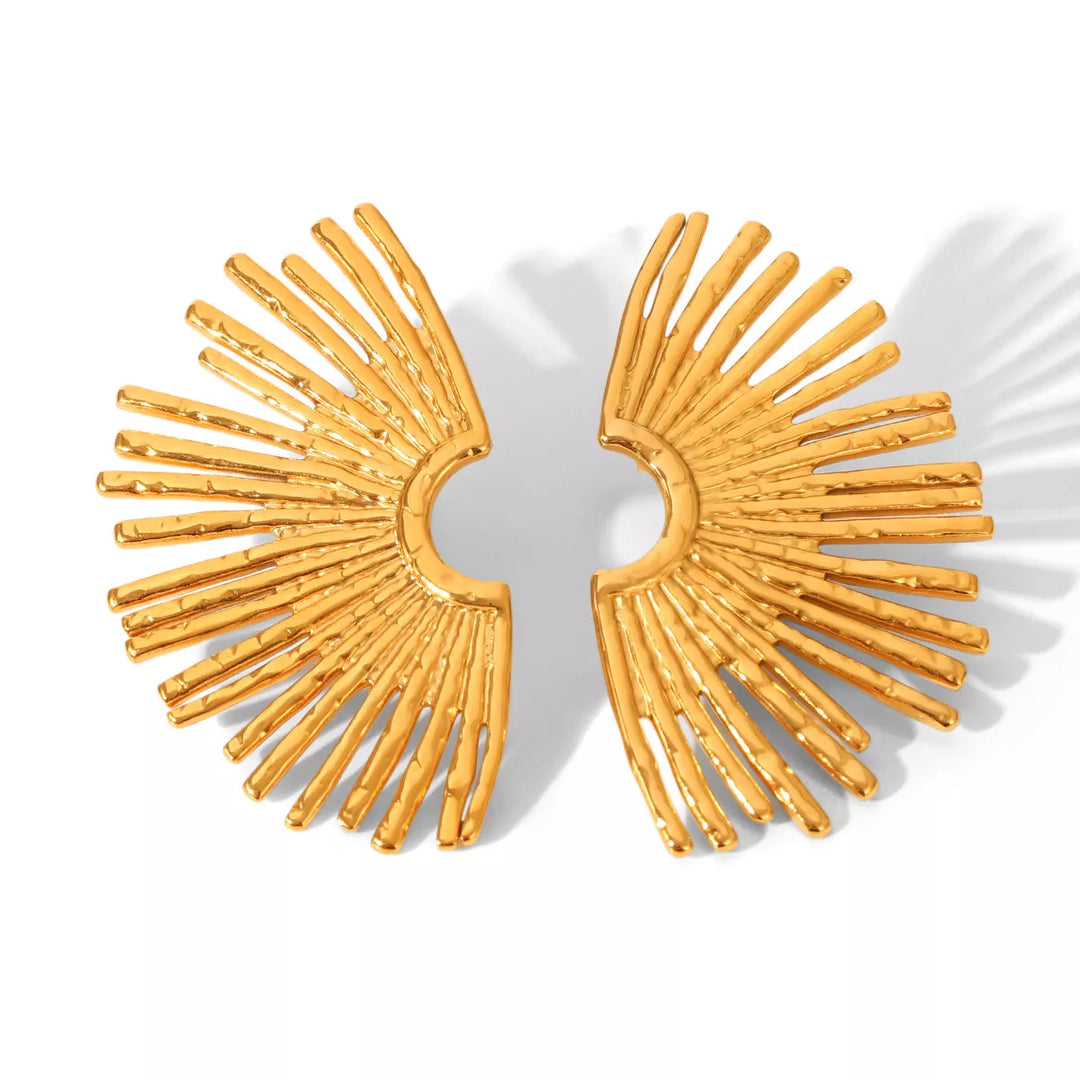 Chris Fan-Shaped Earrings - 18K Gold-Plated 