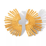 Load image into Gallery viewer, Chris Fan-Shaped Earrings - 18K Gold-Plated 
