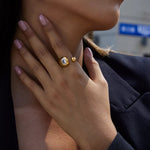 Load image into Gallery viewer, Clara Rhinestone Open Ring - 18K Gold-Plated
