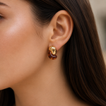 Load image into Gallery viewer, Daphne Twisted Resin Earrings – 18K Gold-Plated Waterproof

