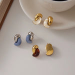 Load image into Gallery viewer, Daphne Twisted Resin Earrings – 18K Gold-Plated Waterproof
