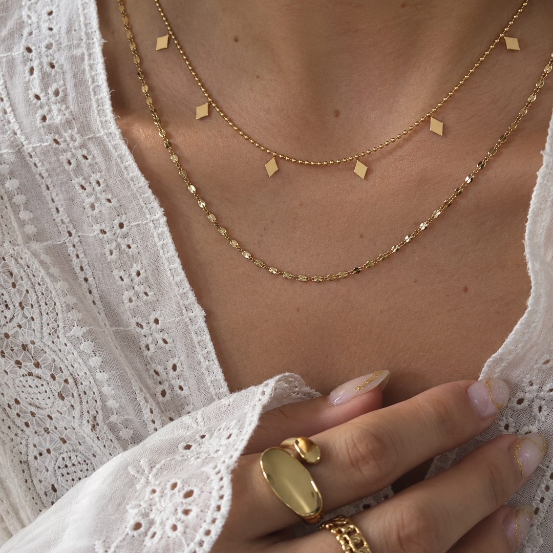 Delphine  Two Layer Necklace – 18K Gold-Plated
