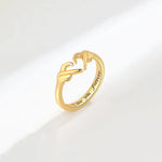 Load image into Gallery viewer, Desi Hand Heart Open Ring – 925 Sterling Silver &amp; 18K Gold-Plated
