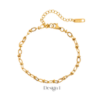 Load image into Gallery viewer, 18K Gold-Plated Stainless Steel Chain Bracelet – Textured Designer
