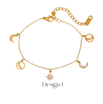 Load image into Gallery viewer, Aurora Moon &amp; Star Charm Bracelet Waterproof   – 18K Gold-Plated
