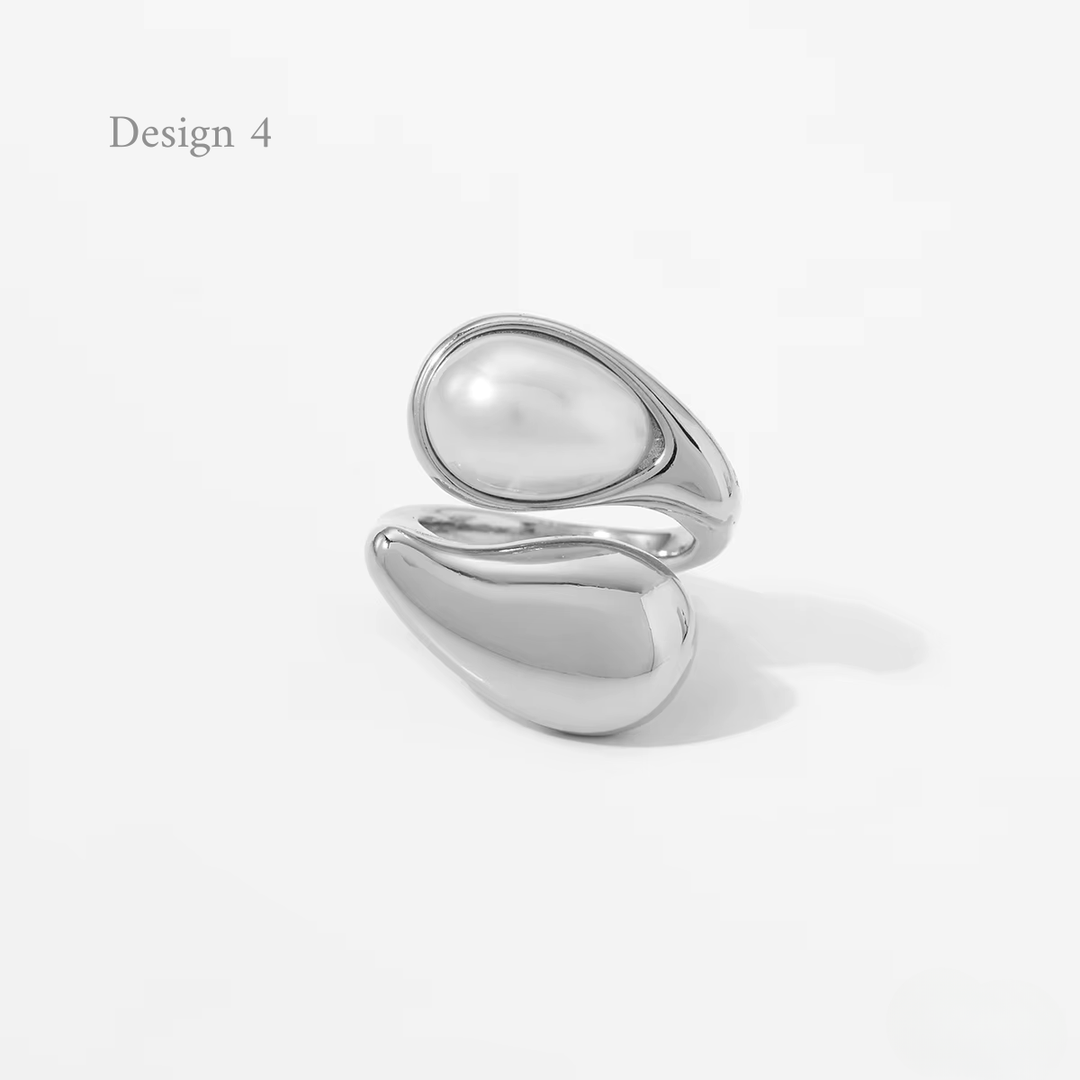 Clara Tiger Eye Pearl Ring – 18K Gold-Plated