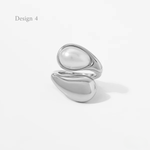 Load image into Gallery viewer, Clara Tiger Eye Pearl Ring – 18K Gold-Plated
