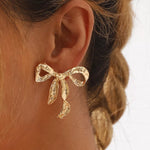 تحميل الصورة في عارض المعرض، Divine Bow Earrings - 18K Gold-Plated
