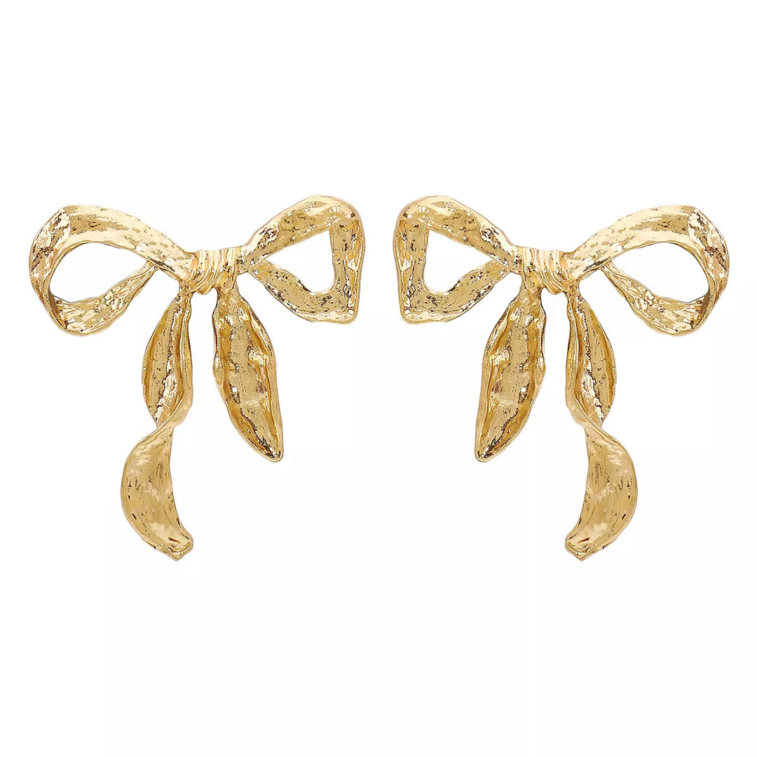 Divine Bow Earrings - 18K Gold-Plated