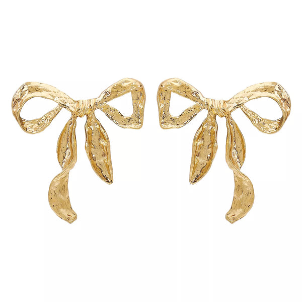 Divine Bow Earrings - 18K Gold-Plated