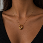Load image into Gallery viewer, Dorelle Oval Pendant Necklace – 18K Gold-Plated

