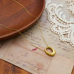 Load image into Gallery viewer, Dorelle Oval Pendant Necklace – 18K Gold-Plated
