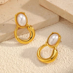 Load image into Gallery viewer, Elaris Pearl Earrings - 18K Gold-Plated
