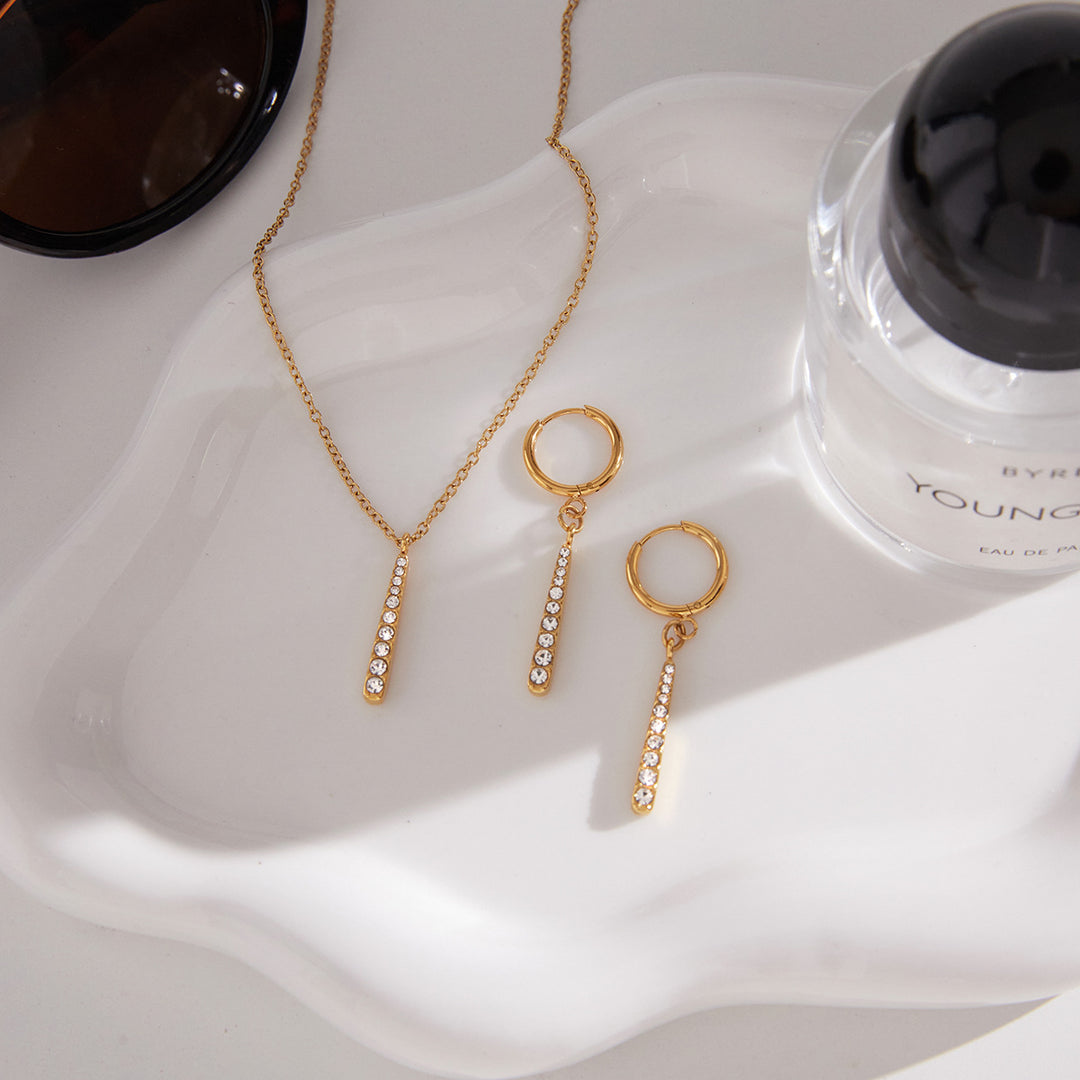 Ellara Zircon Jewelry Set – 18K Gold-Plated